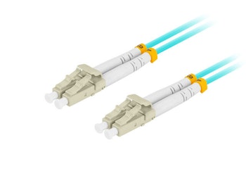 FIBEROPTISK PATCHKABEL MM LC/UPC-LC/UPC DUPLEX 10M LSZH OM3 50/125 3,0MM AQUA LANBERG