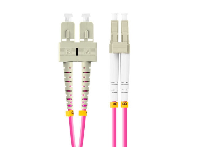 FIBEROPTISK PATCHKABEL MM LC/UPC-SC/UPC DUPLEX 3M LSZH OM4 50/125 3,0MM VIOLETT LANBERG