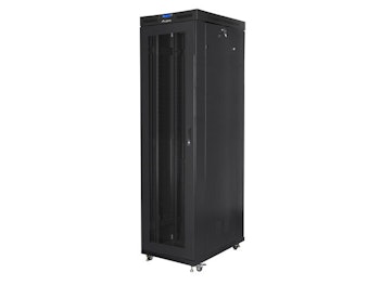 RACKSKÅP 19" FRISTÅENDE 47U/800X1000 (FLAT PACK) MED NÄTDÖRR LCD SVART LANBERG V2