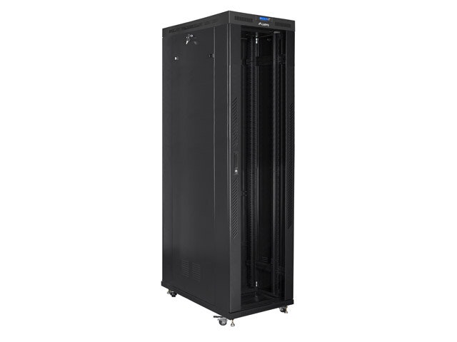 RACKSKÅP 19" FRISTÅENDE 47U/800X1200 (FLAT PACK) MED GLASDÖRR LCD SVART LANBERG V2