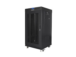RACKSKÅP 19" FRISTÅENDE 22U/600X600 (FLAT PACK) MED NÄTDÖRR LCD SVART LANBERG V2