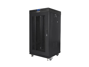 RACKSKÅP 19" FRISTÅENDE 22U/600X600 (FLAT PACK) MED NÄTDÖRR LCD SVART LANBERG V2
