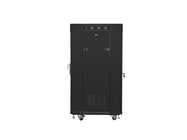 RACKSKÅP 19" FRISTÅENDE 22U/600X600 (FLAT PACK) MED NÄTDÖRR LCD SVART LANBERG V2