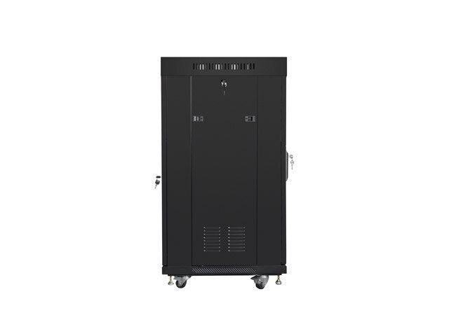 RACKSKÅP 19" FRISTÅENDE 22U/600X600 (FLAT PACK) MED NÄTDÖRR LCD SVART LANBERG V2