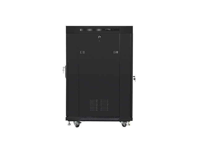 RACKSKÅP 19" FRISTÅENDE 22U/600X800 (FLAT PACK) MED GLASDÖRR LCD SVART LANBERG V2