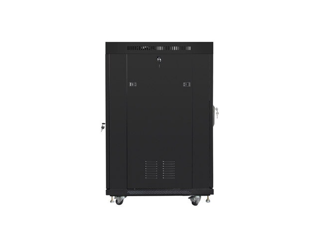 RACKSKÅP 19" FRISTÅENDE 22U/600X800 (FLAT PACK) MED GLASDÖRR LCD SVART LANBERG V2