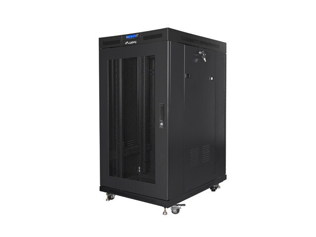 RACKSKÅP 19" FRISTÅENDE 22U/800X1000 (FLAT PACK) MED NÄTDÖRR LCD SVART LANBERG V2
