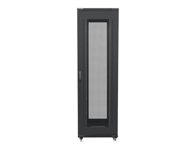 RACKSKÅP 19" FRISTÅENDE 42U/800X1000 MED PERFORERAD DÖRR SVART LANBERG (MONTERAD)
