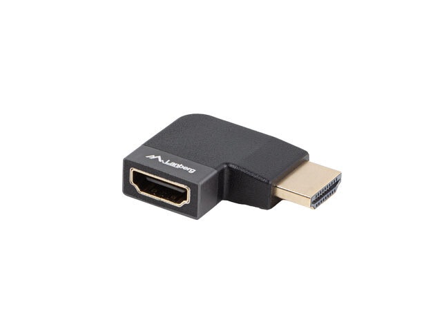 undefinedHDMI(M)->HDMI(F) ADAPTER 8K VINKLAD HÖGER ALUMINIUM SILVER LANBERGundefined