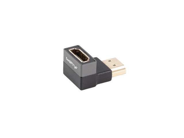 undefinedHDMI(M)->HDMI(F) ADAPTER 8K VINKLAD NEDÅT ALUMINIUM SILVER LANBERGundefined