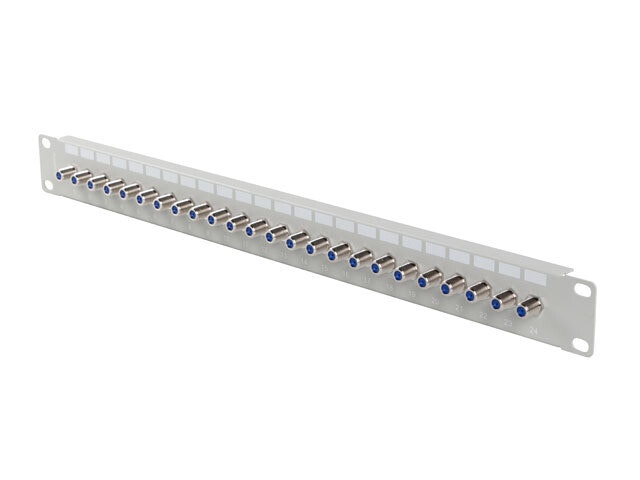 PATCHPANEL 24 PORTAR 1U F-TYP KONTAKT GRÅ LANBERG