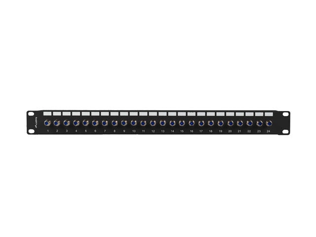 PATCHPANEL 24 PORT 1U F-TYP KONTAKT SVART LANBERG