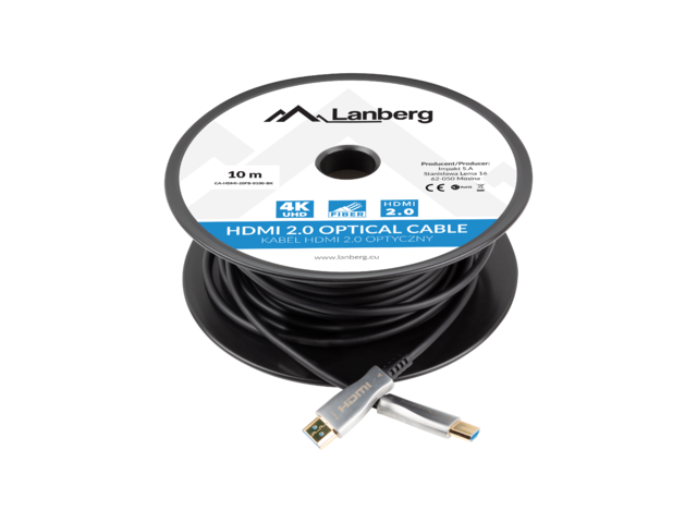 HDMI M/M V2.0 KABEL 10M OPTISK SVART AOC LANBERG