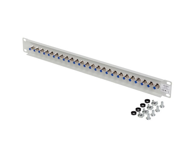 PATCHPANEL 24 PORTAR 1U F-TYP KONTAKT GRÅ LANBERG