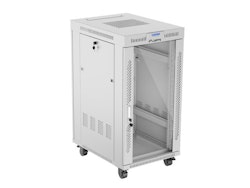 RACKSKÅP 19" FRISTÅENDE 22U/600X800 (FLAT PACK) MED GLASDÖRR LCD GRÅ LANBERG V2