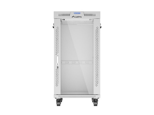 RACKSKÅP 19" FRISTÅENDE 22U/600X800 (FLAT PACK) MED GLASDÖRR LCD GRÅ LANBERG V2