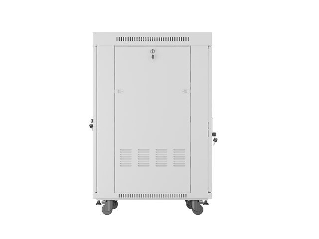 RACKSKÅP 19" FRISTÅENDE 22U/600X800 (FLAT PACK) MED GLASDÖRR LCD GRÅ LANBERG V2