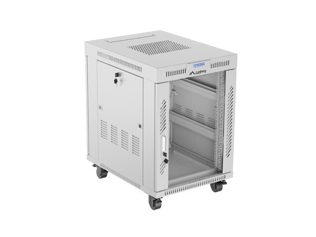 RACKSKÅP 19" FRISTÅENDE 15U/600X800 (FLAT PACK) MED GLASDÖRR LCD GRÅ LANBERG V2