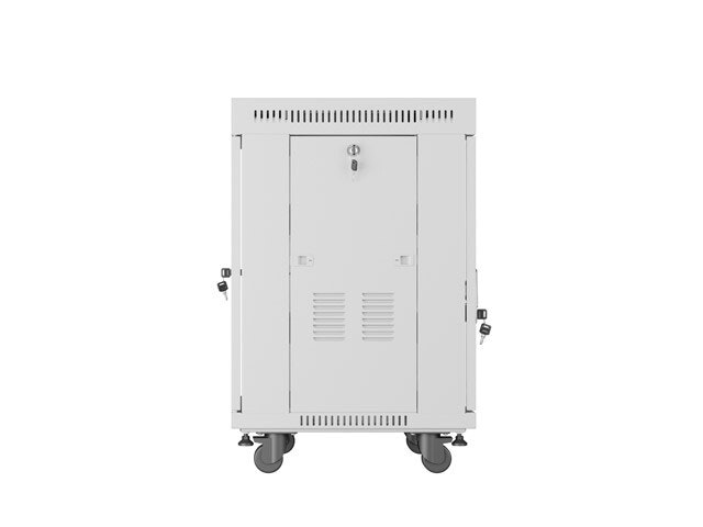 RACKSKÅP 19" FRISTÅENDE 15U/600X600 (FLAT PACK) MED GLASDÖRR LCD GRÅ LANBERG V2