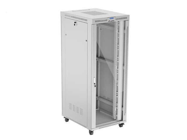 RACKSKÅP 19" FRISTÅENDE 42U/800X1000 (FLAT PACK) MED GLASDÖRR LCD GRÅ LANBERG V2