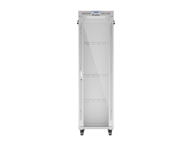 RACKSKÅP 19" FRISTÅENDE 42U/600X800 (FLAT PACK) MED GLASDÖRR LCD GRÅ LANBERG V2