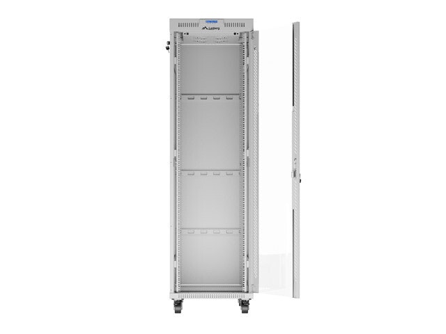 RACKSKÅP 19" FRISTÅENDE 42U/600X800 (FLAT PACK) MED GLASDÖRR LCD GRÅ LANBERG V2