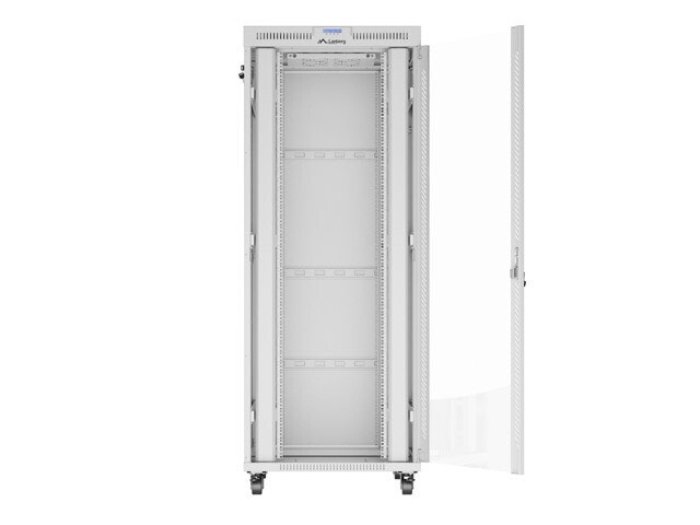 RACKSKÅP 19" FRISTÅENDE 42U/800X1000 (FLAT PACK) MED GLASDÖRR LCD GRÅ LANBERG V2