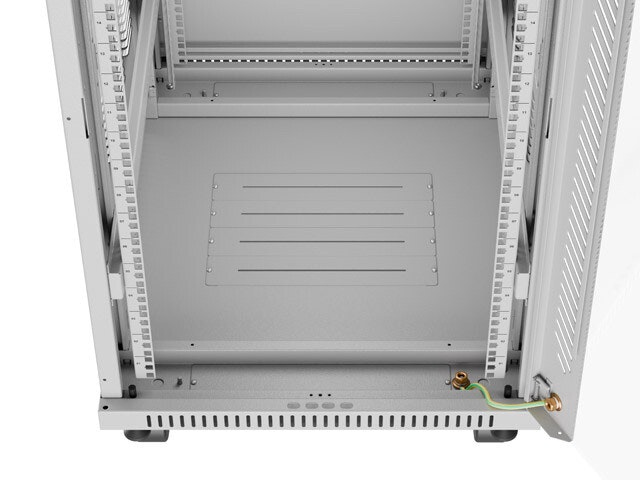 RACKSKÅP 19" FRISTÅENDE 22U/600X800 (FLAT PACK) MED GLASDÖRR LCD GRÅ LANBERG V2