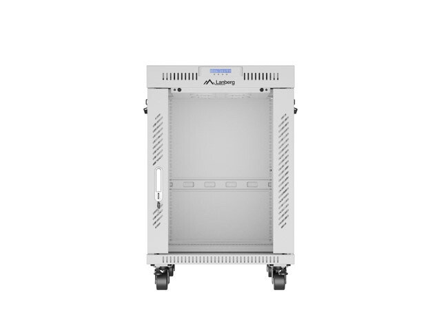 RACKSKÅP 19" FRISTÅENDE 15U/600X800 (FLAT PACK) MED GLASDÖRR LCD GRÅ LANBERG V2