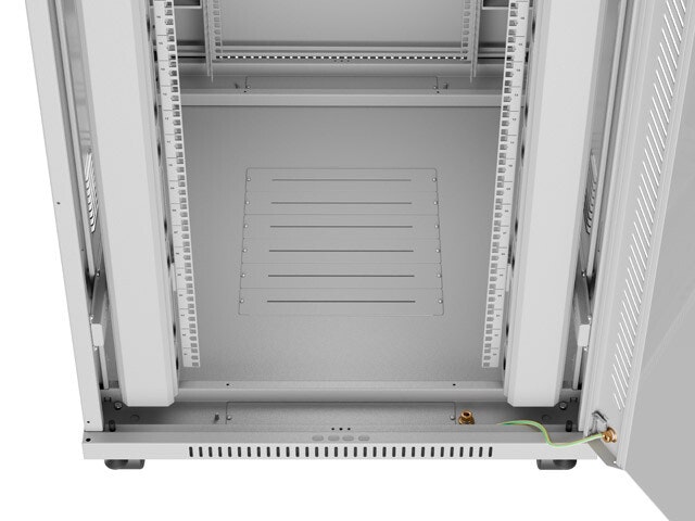 RACKSKÅP 19" FRISTÅENDE 42U/800X1000 (FLAT PACK) MED GLASDÖRR LCD GRÅ LANBERG V2