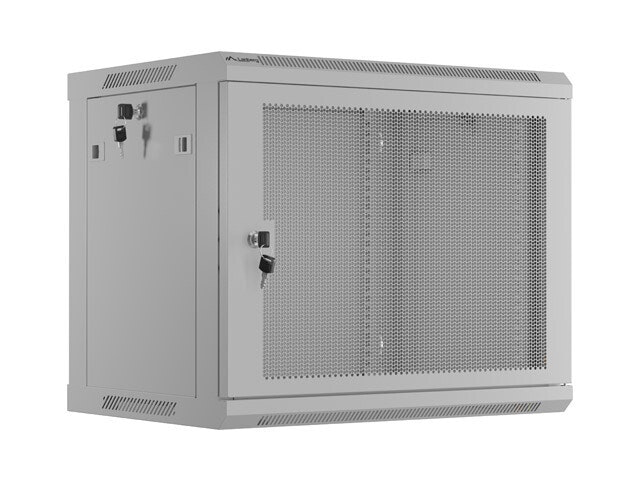 INSTALLATIONSRACK 19" 9U 600X450 GRÅ PERFORERAD DÖRR LANBERG (FLAT PACK)