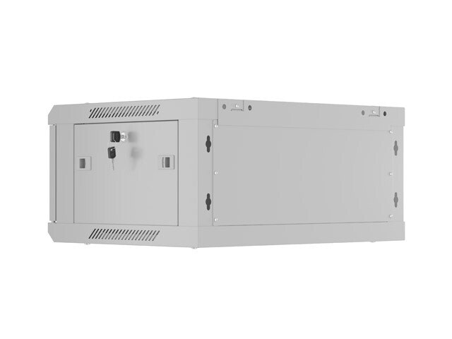 INSTALLATIONSRACK 19" 4U 600X450 GRÅ PERFORERAD DÖRR LANBERG (FLAT PACK)