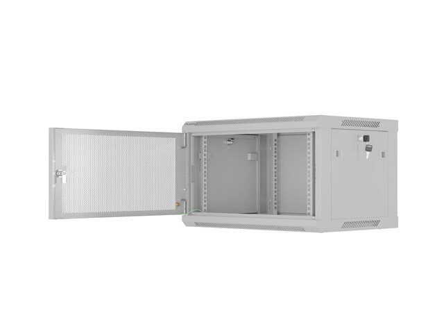 INSTALLATIONSRACK 19" 6U 600X450 GRÅ PERFORERAD DÖRR LANBERG (FLAT PACK)