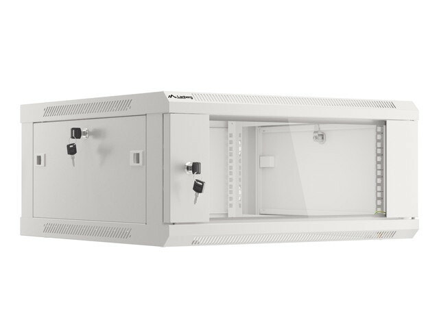 RACKSKÅP 19" VÄGGMONTERAT 4U/600X600 (FLAT PACK) V2 GRÅ LANBERG