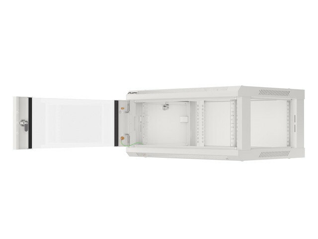 RACKSKÅP 19" VÄGGMONTERAT 4U/600X450 (FLAT PACK) V2 GRÅ LANBERG