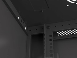 RACKSKÅP 19" VÄGGMONTERAT 6U/600X450 (FLAT PACK) MED GLASDÖRR SVART LANBERG V2