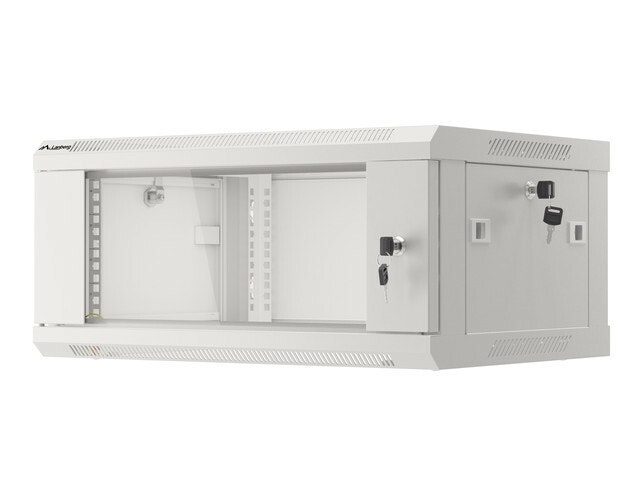 RACKSKÅP 19" VÄGGMONTERAT 4U/600X450 (FLAT PACK) V2 GRÅ LANBERG