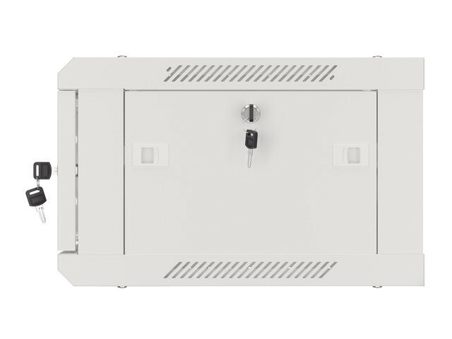 RACKSKÅP 19" VÄGGMONTERAT 4U/600X450 (FLAT PACK) V2 GRÅ LANBERG