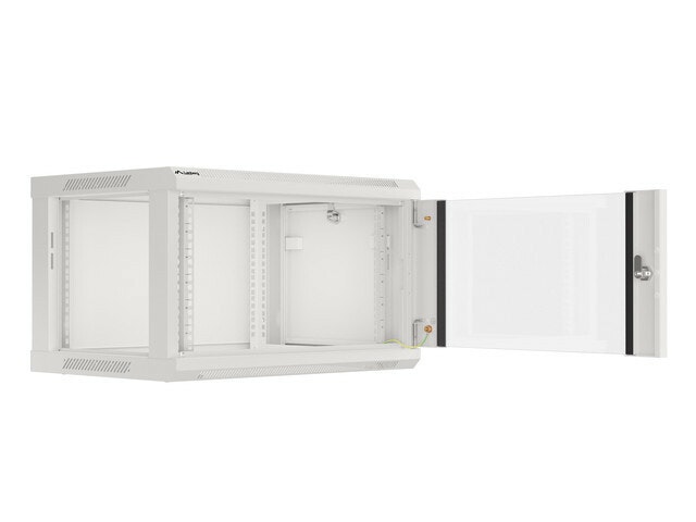 RACKSKÅP 19" VÄGGMONTERAT 6U/600X450 (FLAT PACK) V2 GRÅ LANBERG