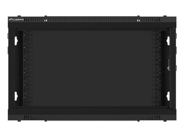 RACKSKÅP 19" VÄGGMONTERAT 6U/600X450 (FLAT PACK) MED GLASDÖRR SVART LANBERG V2