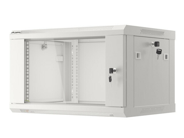 RACKSKÅP 19" VÄGGMONTERAT 6U/600X450 (FLAT PACK) V2 GRÅ LANBERG