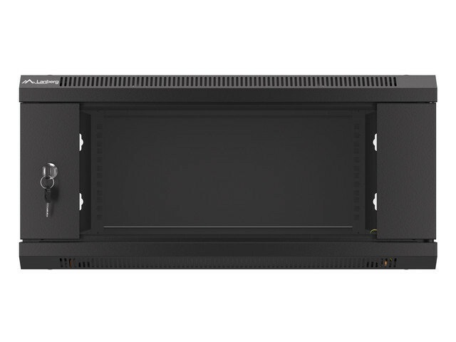 RACKSKÅP 19" VÄGGMONTERAT 4U/600X600 (FLAT PACK) V2 SVART LANBERG