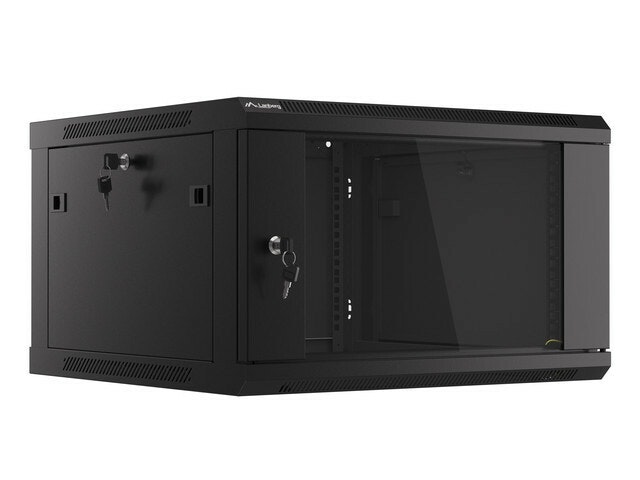 RACKSKÅP 19" VÄGGMONTERAT 6U/600X600 (FLAT PACK) SVART LANBERG V2