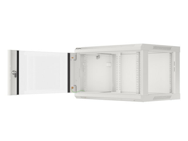 RACKSKÅP 19" VÄGGMONTERAT 6U/600X450 (FLAT PACK) V2 GRÅ LANBERG