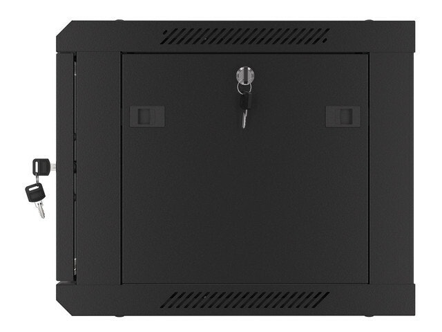 RACKSKÅP 19" VÄGGMONTERAT 6U/600X450 (FLAT PACK) MED GLASDÖRR SVART LANBERG V2
