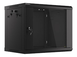 RACKSKÅP 19" VÄGGMONTERAT 9U/600X450 (FLAT PACK) V2 SVART LANBERG