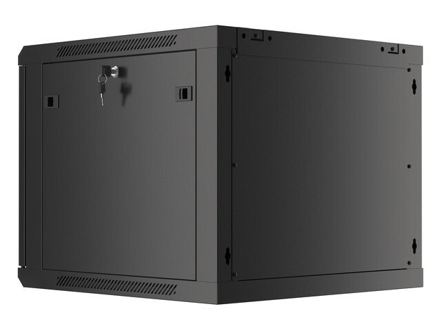 RACKSKÅP 19" VÄGGMONTERAT 9U/600X600 (FLAT PACK) V2 SVART LANBERG