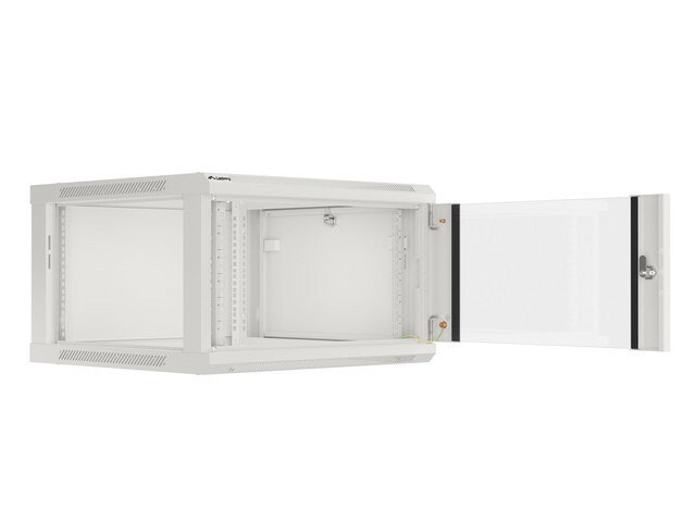 RACKSKÅP 19" VÄGGMONTERAT 6U/600X600 (FLAT PACK) MED GLASDÖRR GRÅ LANBERG V2