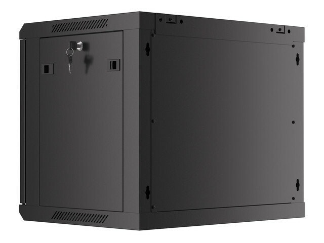 RACKSKÅP 19" VÄGGMONTERAT 9U/600X450 (FLAT PACK) V2 SVART LANBERG