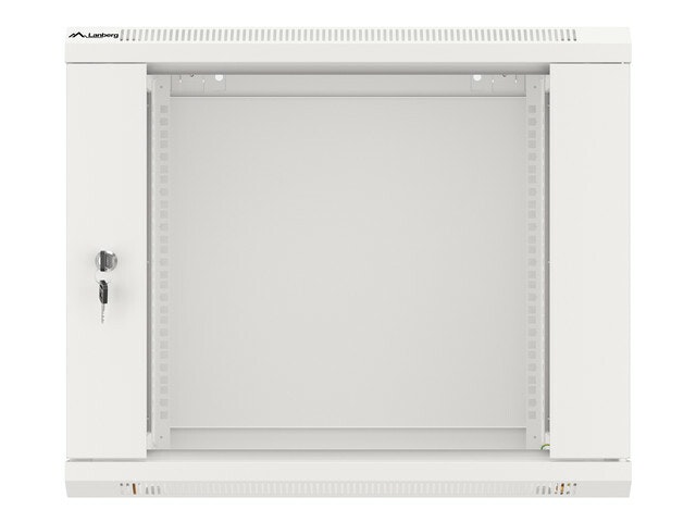 RACKSKÅP 19" VÄGGMONTERAT 9U/600X450 (FLAT PACK) MED GLASDÖRR GRÅ LANBERG V2
